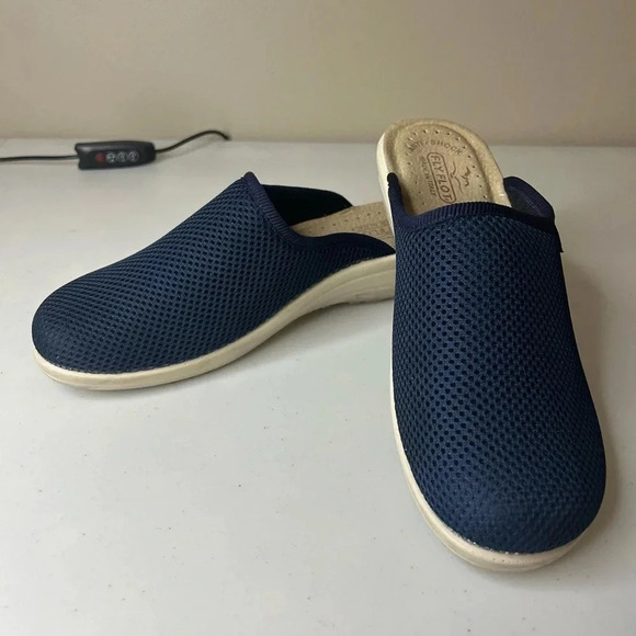 COPY - Fly Flot Made in Italy Womens Navy Mesh Clogs Anatomic Anti Shock Sz 8 3… - Picture 1 of 7